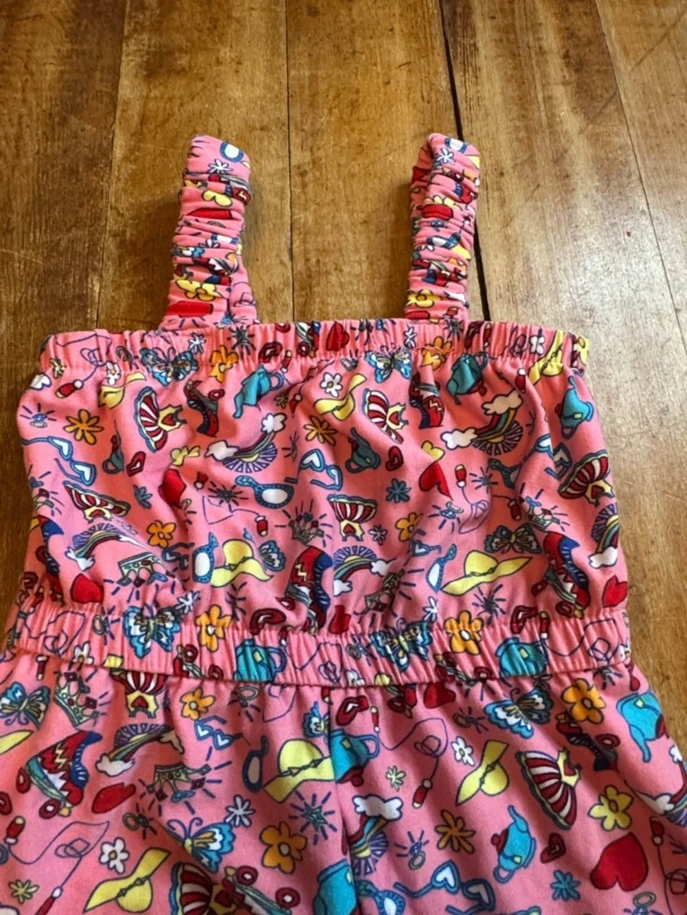 Kidgets Pink romper 24 months graphic summer shorts colorful